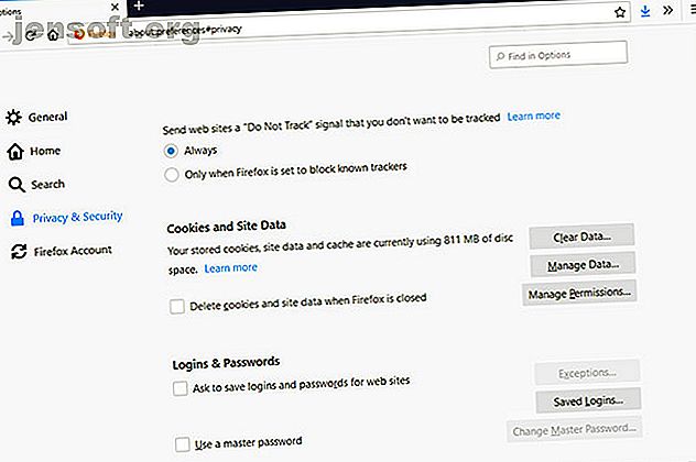 Paramètre de confidentialité Ne pas suivre de Firefox