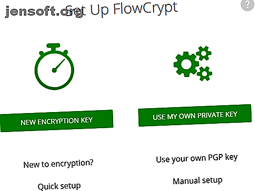 page de configuration initiale de flowcrypt