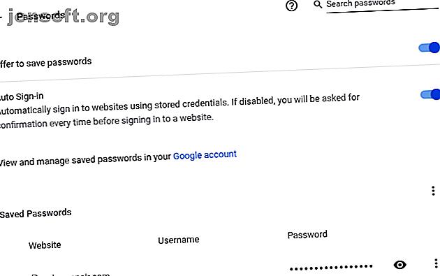 Mots de passe stockés dans Chrome