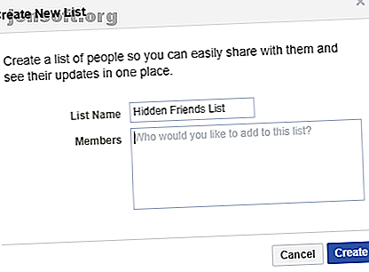 Créer une nouvelle liste Facebook