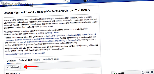Facebook Supprimer les contacts, les journaux d'appels