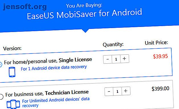 Cela montre l'application de sauvegarde de données Android easeus mobisaver pour la sauvegarde ou la récupération de fichiers
