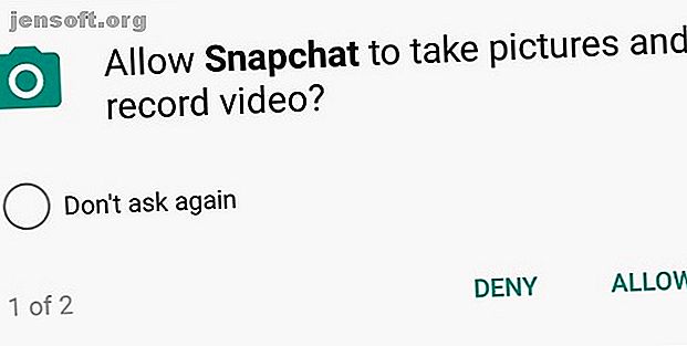 Dialogue de demande de permissions Snapchat
