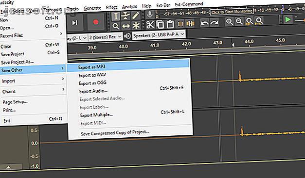 Exporter un MP3 dans Audacity