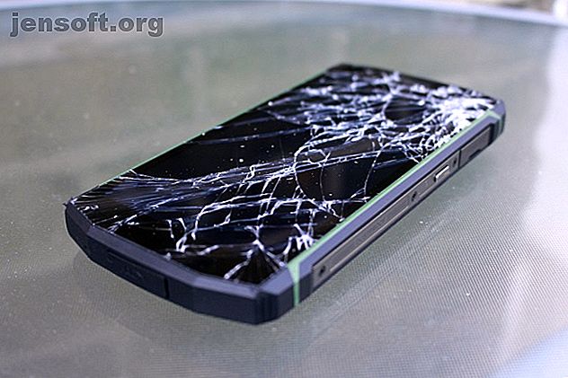 Capture d'écran d'un smartphone brisé