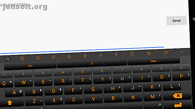 Ceci est une capture d'écran du clavier virtuel de SwiftKey avec le thème Pumpkin activé