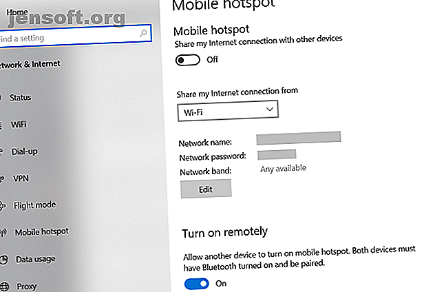 menu de configuration hotspot mobile windows 10