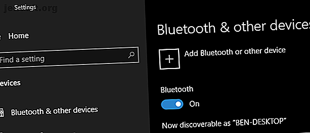 Windows 10 Paramètres Bluetooth
