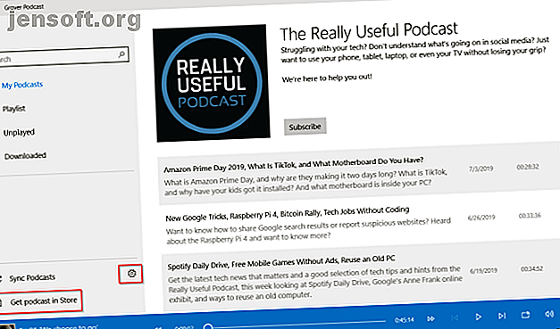 Application de podcast Grover pour Windows