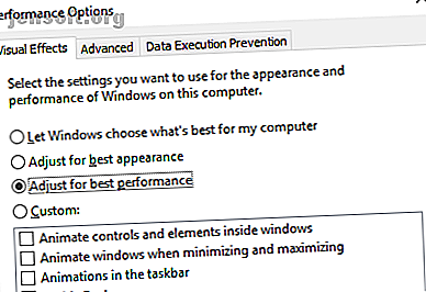 Ajustez les effets visuels pour optimiser les performances dans Windows 10