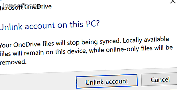 Dissocier le compte OneDrive du PC
