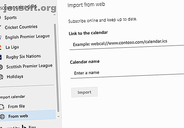 ajouter un calendrier ical à l'application web Outlook