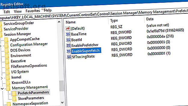 Windows Registry Editor EnableSuperfetch