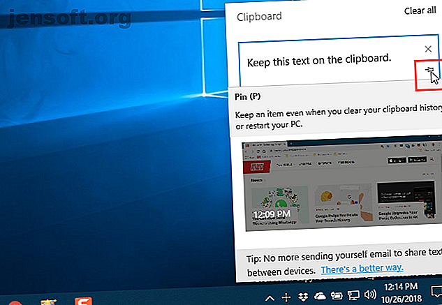 Épingler un élément dans le presse-papiers dans Windows 10