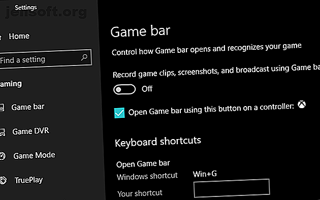 Barre de jeu Windows 10