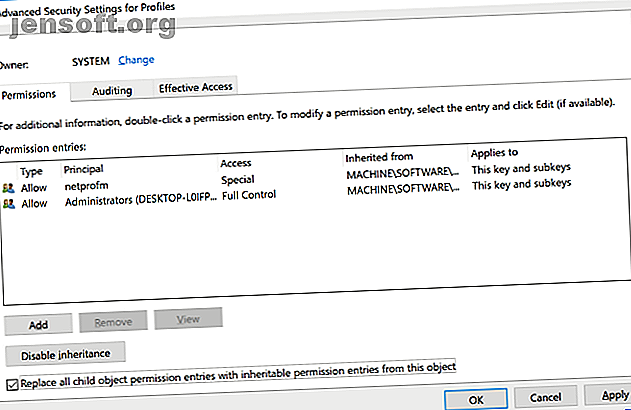 Modification des avertissements de sécurité avancés pour Profile dans le registre Windows 10