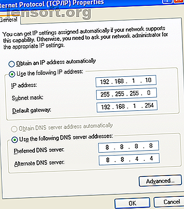 Paramètres Windows XP TCP / IP