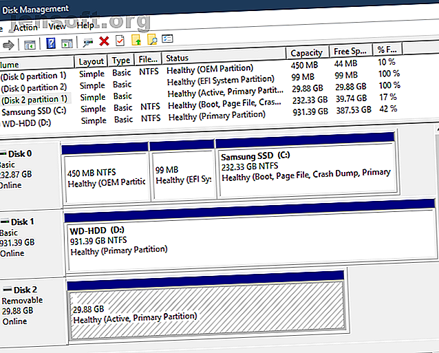 Disque amovible de gestion des disques Windows