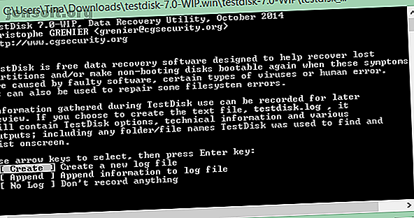 Ceci est une capture d'écran de l'un des meilleurs programmes Windows appelé TestDisk.