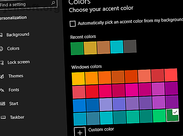 Windows 10 choisissez la couleur