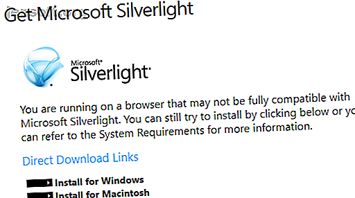 Silverlight obsolète