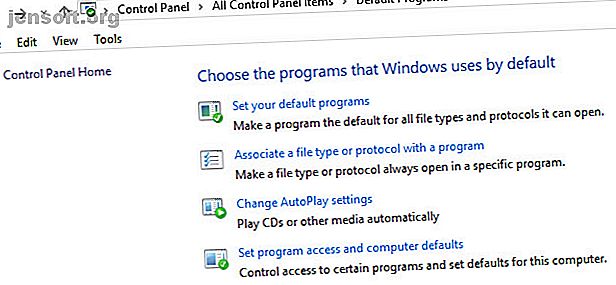 Programmes par défaut du Panneau de configuration Windows