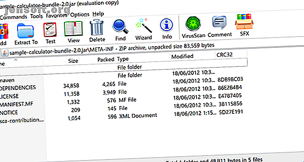 Affichage du contenu d'un fichier JAR dans WinRAR