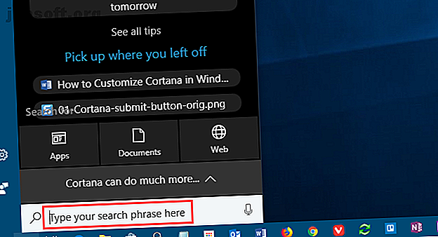 Changer le texte dans la boîte de recherche Cortana