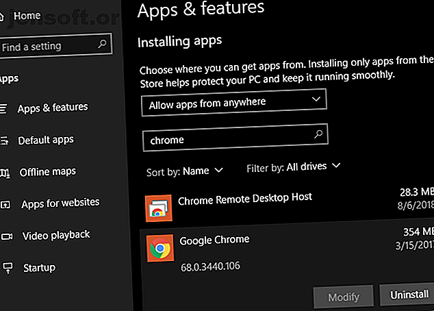 Désinstallez Chrome Windows 10
