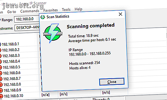 Angry IP Scanner numérisation terminée