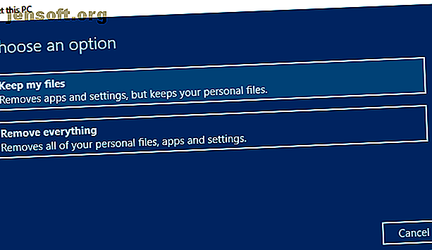 Windows 10 Reste ce PC et garde mes fichiers