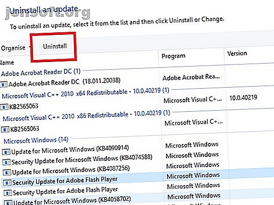 Windows 10 désinstaller une mise à jour