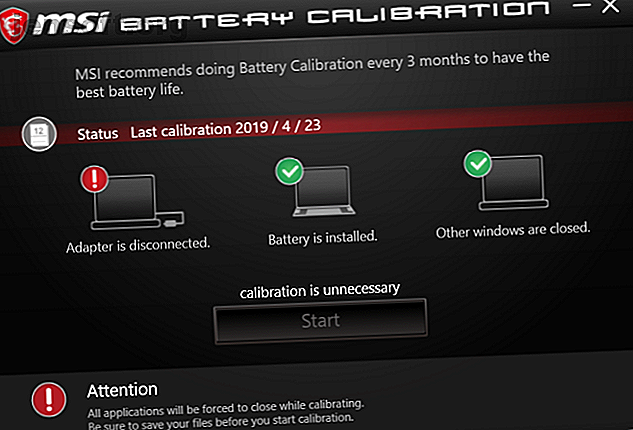 outil d'étalonnage de batterie msi