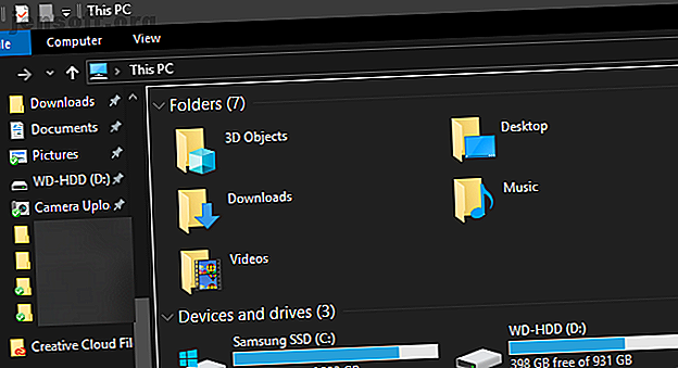 Explorateur de fichiers Windows 10 sombre