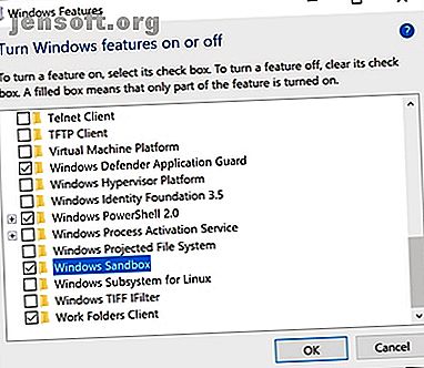 activer les fonctionnalités de Windows sandbox windows