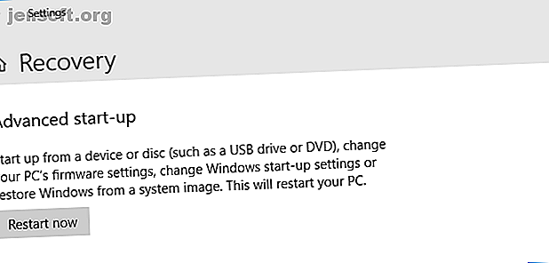 Paramètre de démarrage avancé sous Windows 10