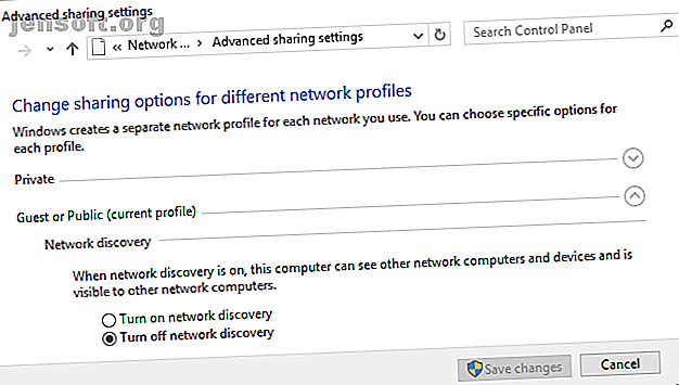 Paramètres de partage de réseau avancé Windows 10